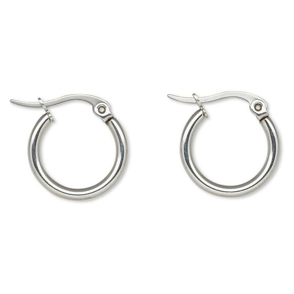 Sleek Surgical Stainless Steel 304 Grade Hypoallergenic 15mm Hoop Earrings - Picture 1 of 1